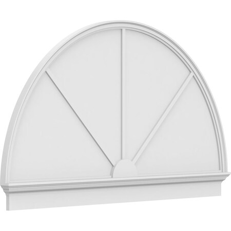 Ekena Millwork Half Round 3 Spoke Architectural Grade PVC Combination Pediment, 72"W x 42-3/4"H x 2-3/4"P PEDPC072X430HRO03